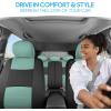 imageBDK PolyPro Beige Car Seat Covers Full Set with 4Piece Car Floor Mats  TwoTone Seat Covers for Cars with Carpet Interior Covers for Auto Truck Van SUVBlack  Mint