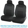 imageBDK PolyCloth Full Car Seat Covers  Reversed Charcoal