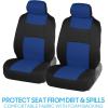 imageBDK PolyPro Car Seat Covers Full Set in Blue Gray on Black Front and Rear Split Bench Seat Covers for Cars Easy to Install Car Seats Cover Set and Accessories for Auto Trucks Van SUV  Blue GrayBlue