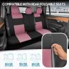 imageBDK PolyPro Car Seat Covers Full Set in Blue Gray on Black Front and Rear Split Bench Seat Covers for Cars Easy to Install Car Seats Cover Set and Accessories for Auto Trucks Van SUV  Blue GrayPink
