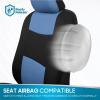 imageBDK PolyPro Car Seat Covers Full Set in Blue Gray on Black Front and Rear Split Bench Seat Covers for Cars Easy to Install Car Seats Cover Set and Accessories for Auto Trucks Van SUV  Blue GrayBlue Gray