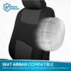 imageBDK PolyPro Car Seat Covers Full Set in Blue Gray on Black Front and Rear Split Bench Seat Covers for Cars Easy to Install Car Seats Cover Set and Accessories for Auto Trucks Van SUV  Blue GrayCharcoal Gray