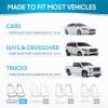 imageBDK PolyPro Car Seat Covers Full Set in Blue Gray on Black Front and Rear Split Bench Seat Covers for Cars Easy to Install Car Seats Cover Set and Accessories for Auto Trucks Van SUV  Blue GrayLight Beige