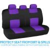 imageBDK PolyPro Car Seat Covers Full Set in Blue Gray on Black Front and Rear Split Bench Seat Covers for Cars Easy to Install Car Seats Cover Set and Accessories for Auto Trucks Van SUV  Blue GrayPurple