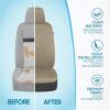 imageBDK PolyPro Car Seat Covers Full Set in Blue Gray on Black Front and Rear Split Bench Seat Covers for Cars Easy to Install Car Seats Cover Set and Accessories for Auto Trucks Van SUV  Blue GraySolid Beige