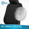 imageBDK PolyPro Car Seat Covers Full Set in Blue Gray on Black Front and Rear Split Bench Seat Covers for Cars Easy to Install Car Seats Cover Set and Accessories for Auto Trucks Van SUV  Blue GraySolid Black