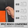 imageBDK PolyPro Car Seat Covers Full Set in Blue Gray on Black Front and Rear Split Bench Seat Covers for Cars Easy to Install Car Seats Cover Set and Accessories for Auto Trucks Van SUV  Blue GrayOrange