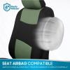 imageBDK PolyPro Car Seat Covers Full Set in Blue Gray on Black Front and Rear Split Bench Seat Covers for Cars Easy to Install Car Seats Cover Set and Accessories for Auto Trucks Van SUV  Blue GrayGreen