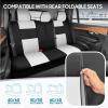 imageBDK PolyPro Car Seat Covers Full Set in Blue Gray on Black Front and Rear Split Bench Seat Covers for Cars Easy to Install Car Seats Cover Set and Accessories for Auto Trucks Van SUV  Blue GrayWhite