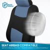 imageBDK PolyPro Car Seat Covers Full Set in Blue Gray on Black Front and Rear Split Bench Seat Covers for Cars Easy to Install Car Seats Cover Set and Accessories for Auto Trucks Van SUV  Blue GrayBlue Gray