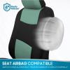 imageBDK PolyPro Car Seat Covers Full Set in Blue Gray on Black Front and Rear Split Bench Seat Covers for Cars Easy to Install Car Seats Cover Set and Accessories for Auto Trucks Van SUV  Blue GrayMint