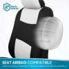 imageBDK PolyPro Car Seat Covers Full Set in Blue Gray on Black Front and Rear Split Bench Seat Covers for Cars Easy to Install Car Seats Cover Set and Accessories for Auto Trucks Van SUV  Blue GrayWhite