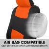 imageBDK PolyPro Car Seat Covers Full Set in Blue Gray on Black Front and Rear Split Bench Seat Covers for Cars Easy to Install Car Seats Cover Set and Accessories for Auto Trucks Van SUV  Blue GrayOrange