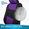 imageBDK PolyPro Car Seat Covers Full Set in Blue Gray on Black Front and Rear Split Bench Seat Covers for Cars Easy to Install Car Seats Cover Set and Accessories for Auto Trucks Van SUV  Blue GrayPurple