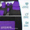 imageBDK PolyPro Car Seat Covers Full Set in Blue Gray on Black Front and Rear Split Bench Seat Covers for Cars Easy to Install Car Seats Cover Set and Accessories for Auto Trucks Van SUV  Blue GrayPurple