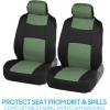 imageBDK PolyPro Car Seat Covers Full Set in Blue Gray on Black Front and Rear Split Bench Seat Covers for Cars Easy to Install Car Seats Cover Set and Accessories for Auto Trucks Van SUV  Blue GrayGreen