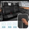 imageBDK PolyPro Car Seat Covers Full Set in Blue Gray on Black Front and Rear Split Bench Seat Covers for Cars Easy to Install Car Seats Cover Set and Accessories for Auto Trucks Van SUV  Blue GrayCharcoal Gray