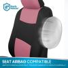 imageBDK PolyPro Car Seat Covers Full Set in Blue Gray on Black Front and Rear Split Bench Seat Covers for Cars Easy to Install Car Seats Cover Set and Accessories for Auto Trucks Van SUV  Blue GrayPink