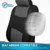 imageBDK PolyPro Car Seat Covers Full Set in Blue Gray on Black Front and Rear Split Bench Seat Covers for Cars Easy to Install Car Seats Cover Set and Accessories for Auto Trucks Van SUV  Blue GrayGray