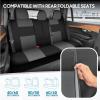 imageBDK PolyPro Car Seat Covers Full Set in Blue Gray on Black Front and Rear Split Bench Seat Covers for Cars Easy to Install Car Seats Cover Set and Accessories for Auto Trucks Van SUV  Blue GrayGray