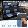 imageBDK PolyPro Car Seat Covers Full Set in Blue Gray on Black Front and Rear Split Bench Seat Covers for Cars Easy to Install Car Seats Cover Set and Accessories for Auto Trucks Van SUV  Blue GrayBlue Gray