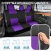 imageBDK PolyPro Car Seat Covers Full Set in Blue Gray on Black Front and Rear Split Bench Seat Covers for Cars Easy to Install Car Seats Cover Set and Accessories for Auto Trucks Van SUV  Blue GrayPurple