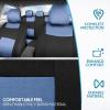 imageBDK PolyPro Car Seat Covers Full Set in Blue Gray on Black Front and Rear Split Bench Seat Covers for Cars Easy to Install Car Seats Cover Set and Accessories for Auto Trucks Van SUV  Blue GrayBlue Gray