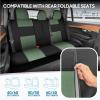 imageBDK PolyPro Car Seat Covers Full Set in Blue Gray on Black Front and Rear Split Bench Seat Covers for Cars Easy to Install Car Seats Cover Set and Accessories for Auto Trucks Van SUV  Blue GrayGreen