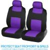 imageBDK PolyPro Car Seat Covers Full Set in Blue Gray on Black Front and Rear Split Bench Seat Covers for Cars Easy to Install Car Seats Cover Set and Accessories for Auto Trucks Van SUV  Blue GrayPurple