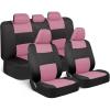 imageBDK PolyPro Car Seat Covers Full Set in Blue Gray on Black Front and Rear Split Bench Seat Covers for Cars Easy to Install Car Seats Cover Set and Accessories for Auto Trucks Van SUV  Blue GrayPink