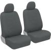 imageBDK carXS Gray Leather Car Seat Covers Front Seats Only 4Piece Faux Leather Seat Covers for Cars Includes Front Seat Covers Automotive Seat Covers for Trucks SUVGray
