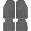 imageBDK 4pc Heavy Duty Front ampamp Rear Rubber Floor Mats for Car SUV Van ampamp Truck All Weather Protection Universal Fit Gray MT654PLUS