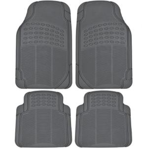 imageBDK 4pc Heavy Duty Front ampamp Rear Rubber Floor Mats for Car SUV Van ampamp Truck All Weather Protection Universal Fit Gray MT654PLUS