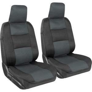 imageBDK EasyFit Car Seat Covers for Front Seats Black  Front Seat Cover Set with Integrated Headrest Cover Quick SlipOn Installation Fits Most Car Truck Van SUVCharcoal
